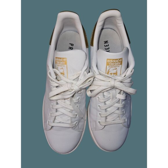 Adidas Stan Smith Primegreen White/Gold Tennis Sneakers Women Size 8.5 - Picture 5 of 11